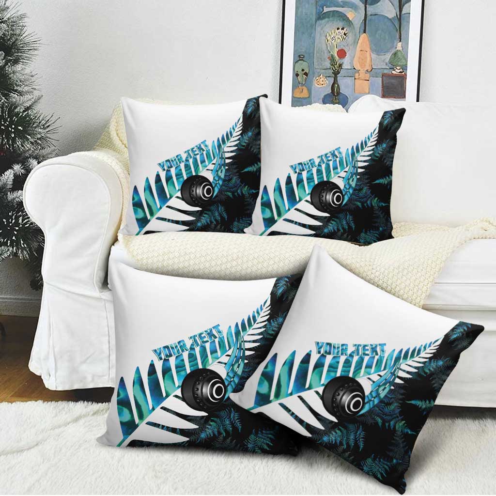 New Zealand Lawn Bowls Custom Pillow Cover Aotearoa Silver Fern Paua Shell LT14 - Polynesian Pride