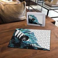 New Zealand Lawn Bowls Custom Puzzle Aotearoa Silver Fern Paua Shell LT14 - Polynesian Pride