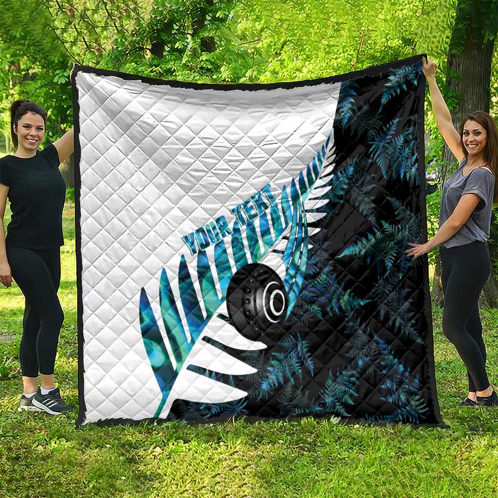 New Zealand Lawn Bowls Custom Quilt Aotearoa Silver Fern Paua Shell LT14 - Polynesian Pride