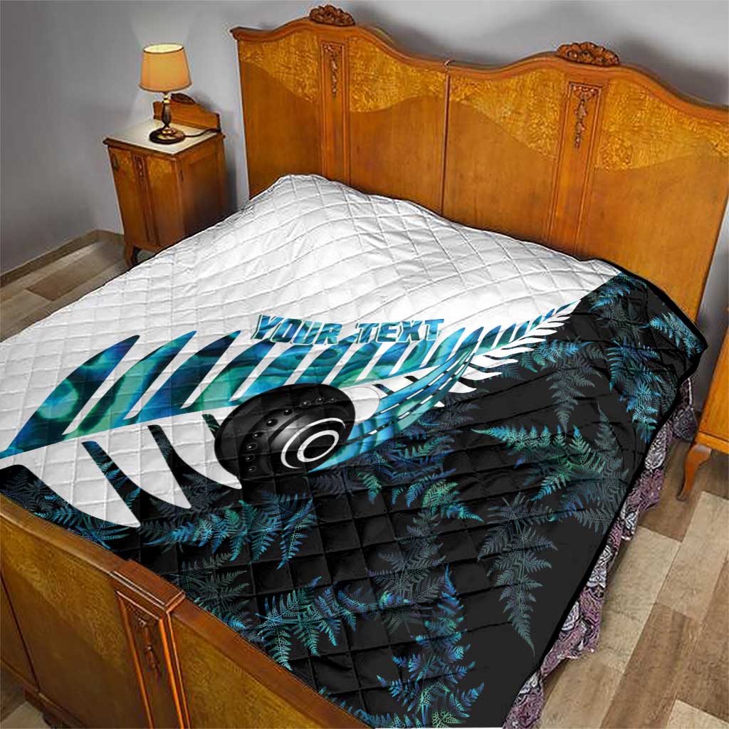New Zealand Lawn Bowls Custom Quilt Aotearoa Silver Fern Paua Shell LT14 - Polynesian Pride