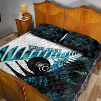 New Zealand Lawn Bowls Custom Quilt Bed Set Aotearoa Silver Fern Paua Shell LT14 - Polynesian Pride