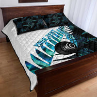 New Zealand Lawn Bowls Custom Quilt Bed Set Aotearoa Silver Fern Paua Shell LT14 - Polynesian Pride