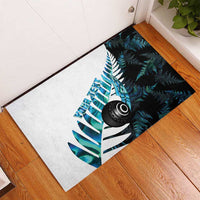 New Zealand Lawn Bowls Custom Rubber Doormat Aotearoa Silver Fern Paua Shell LT14 - Polynesian Pride