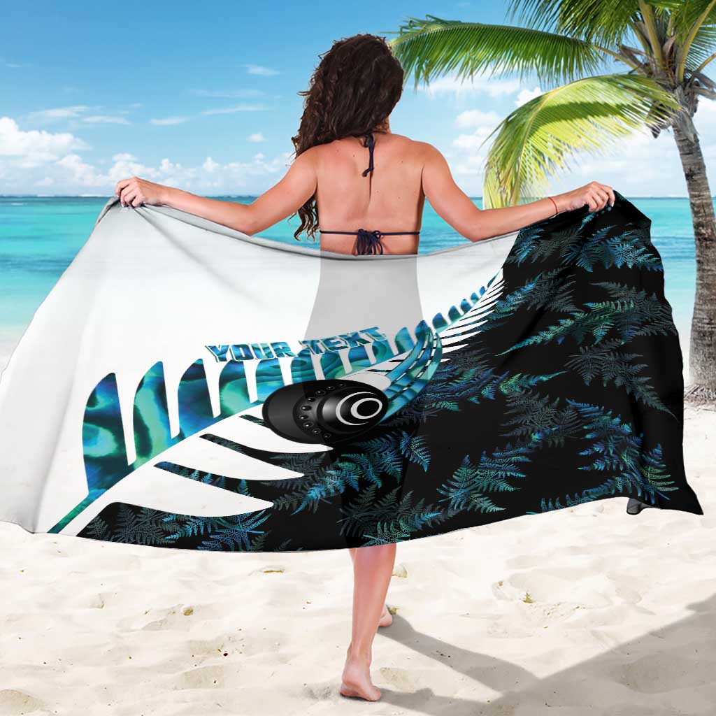 New Zealand Lawn Bowls Custom Sarong Aotearoa Silver Fern Paua Shell LT14 - Polynesian Pride
