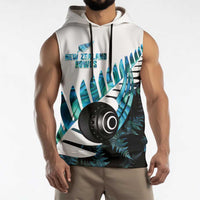 New Zealand Lawn Bowls Custom Sleeveless Hoodie Aotearoa Silver Fern Paua Shell LT14 - Polynesian Pride