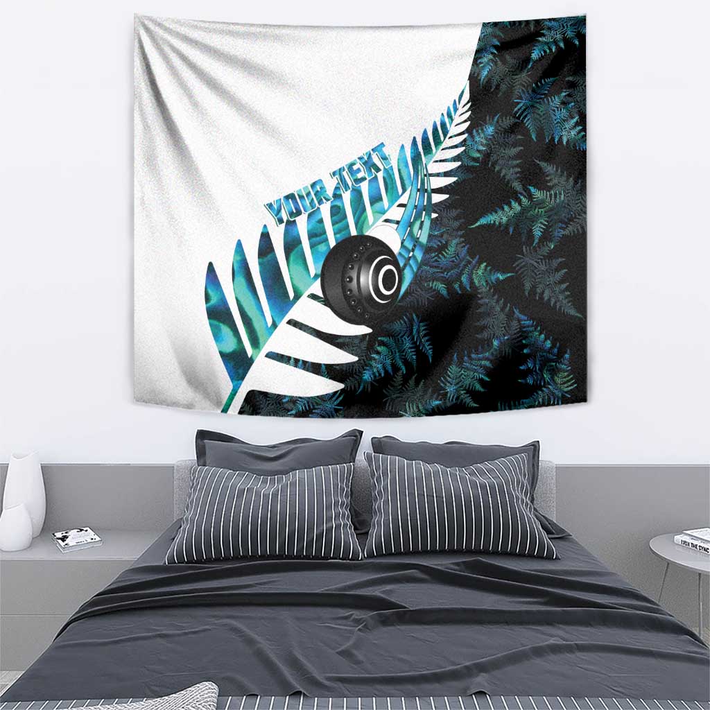 New Zealand Lawn Bowls Custom Tapestry Aotearoa Silver Fern Paua Shell LT14 - Polynesian Pride