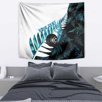 New Zealand Lawn Bowls Custom Tapestry Aotearoa Silver Fern Paua Shell LT14 - Polynesian Pride