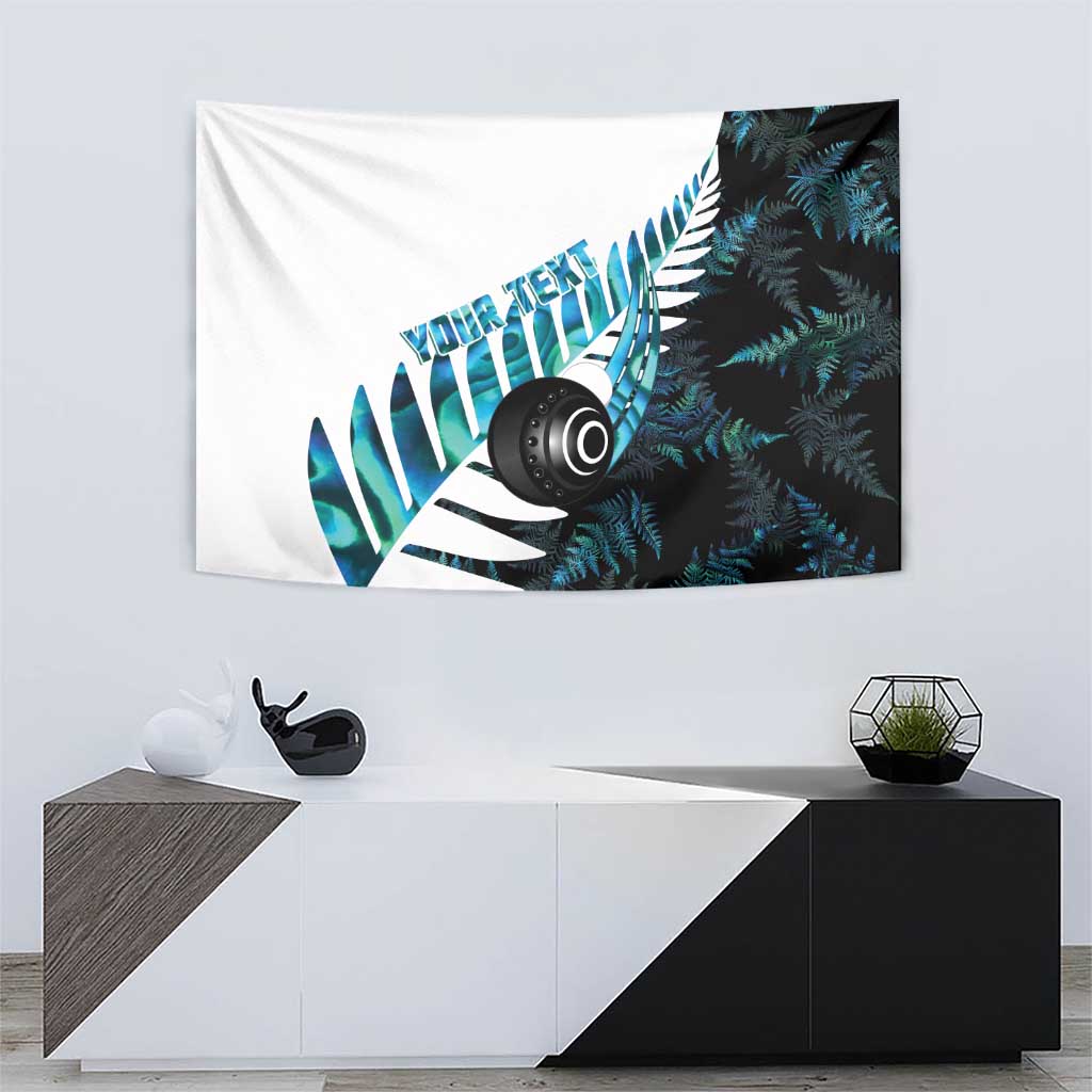 New Zealand Lawn Bowls Custom Tapestry Aotearoa Silver Fern Paua Shell LT14 - Polynesian Pride