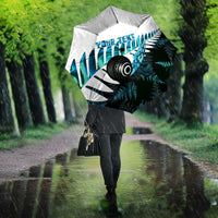 New Zealand Lawn Bowls Custom Umbrella Aotearoa Silver Fern Paua Shell LT14 - Polynesian Pride