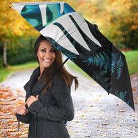 New Zealand Lawn Bowls Custom Umbrella Aotearoa Silver Fern Paua Shell LT14 - Polynesian Pride
