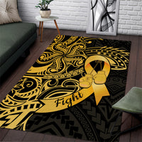 Polynesia Bone Cancer Awareness Area Rug Fight Warriors