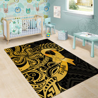 Polynesia Bone Cancer Awareness Area Rug Fight Warriors