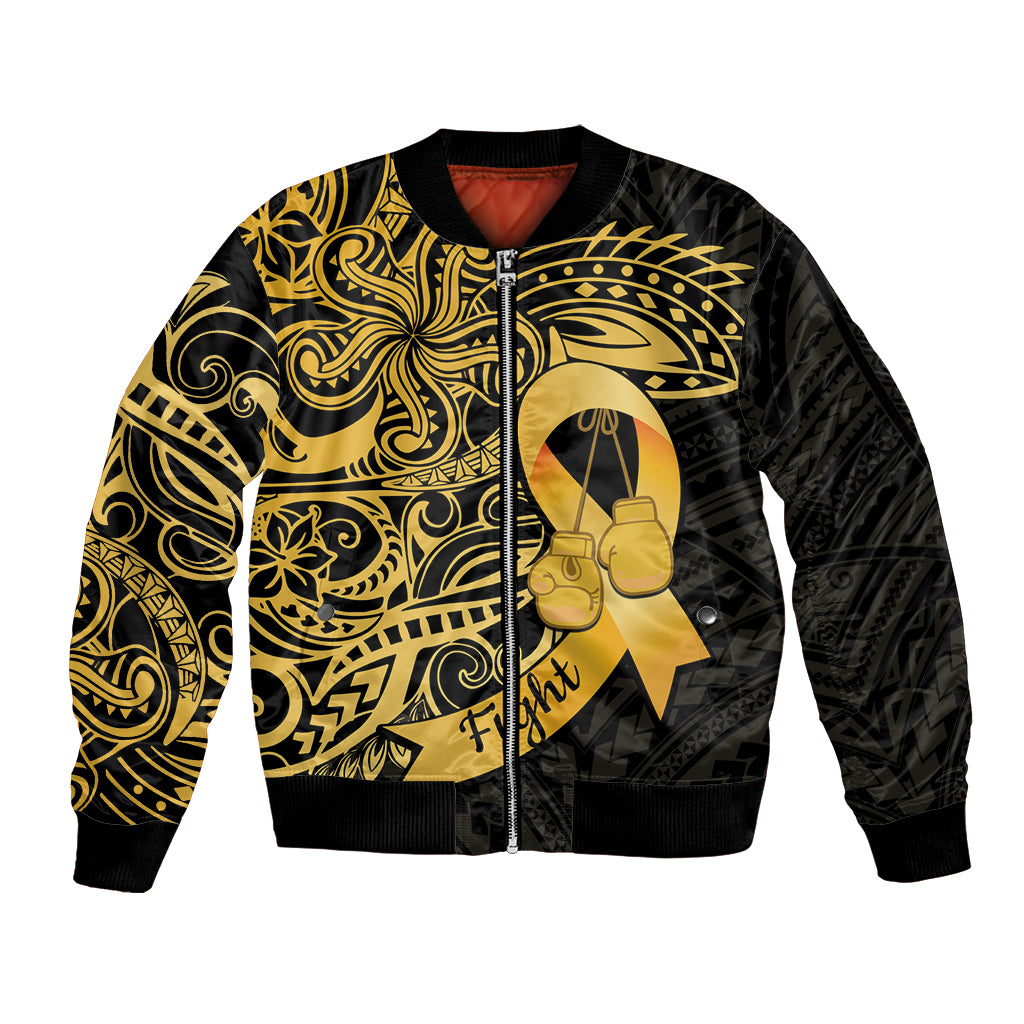 Polynesia Bone Cancer Awareness Bomber Jacket Fight Warriors