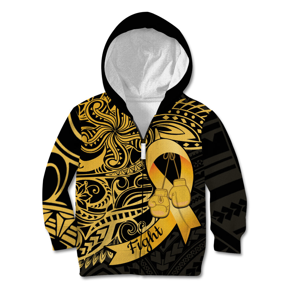 Polynesia Bone Cancer Awareness Kid Hoodie Fight Warriors