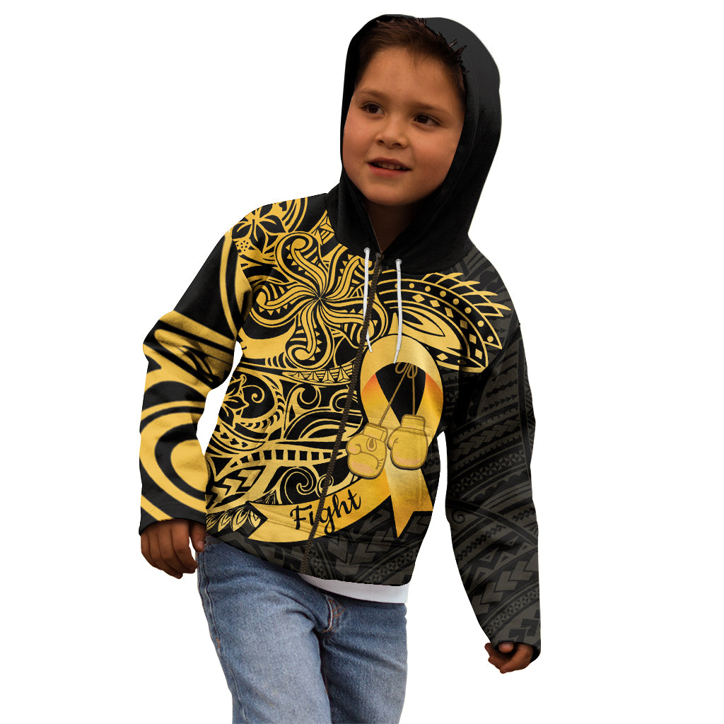 Polynesia Bone Cancer Awareness Kid Hoodie Fight Warriors