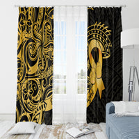 Polynesia Bone Cancer Awareness Window Curtain Fight Warriors
