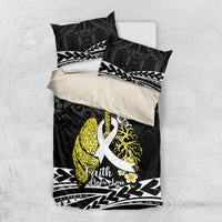 Polynesia World Lung Cancer Day Bedding Set Faith Hope Love
