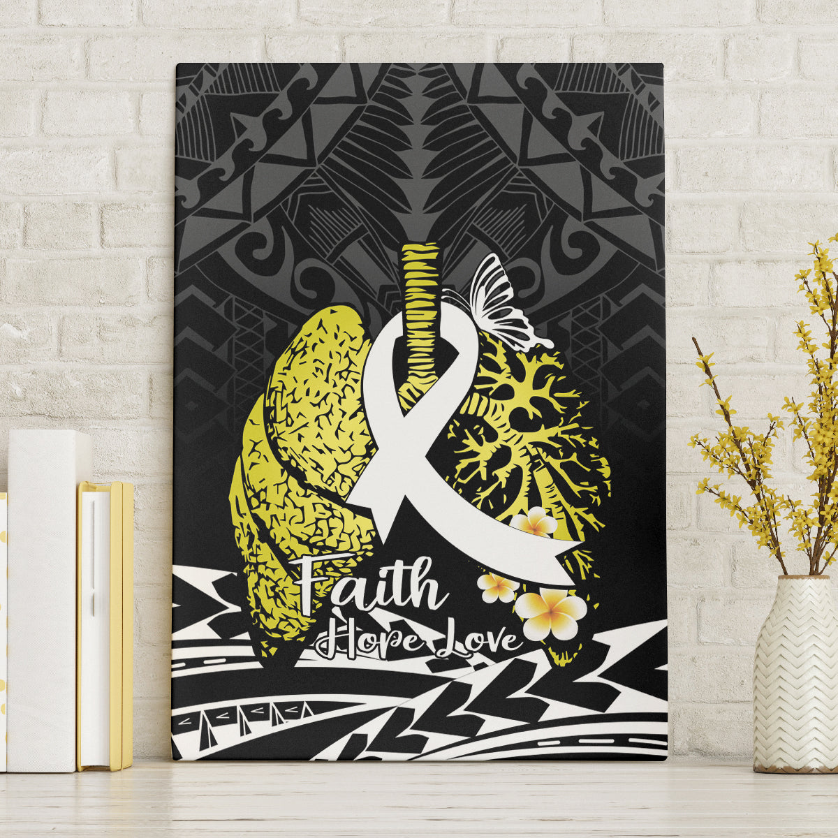 Polynesia World Lung Cancer Day Canvas Wall Art Faith Hope Love