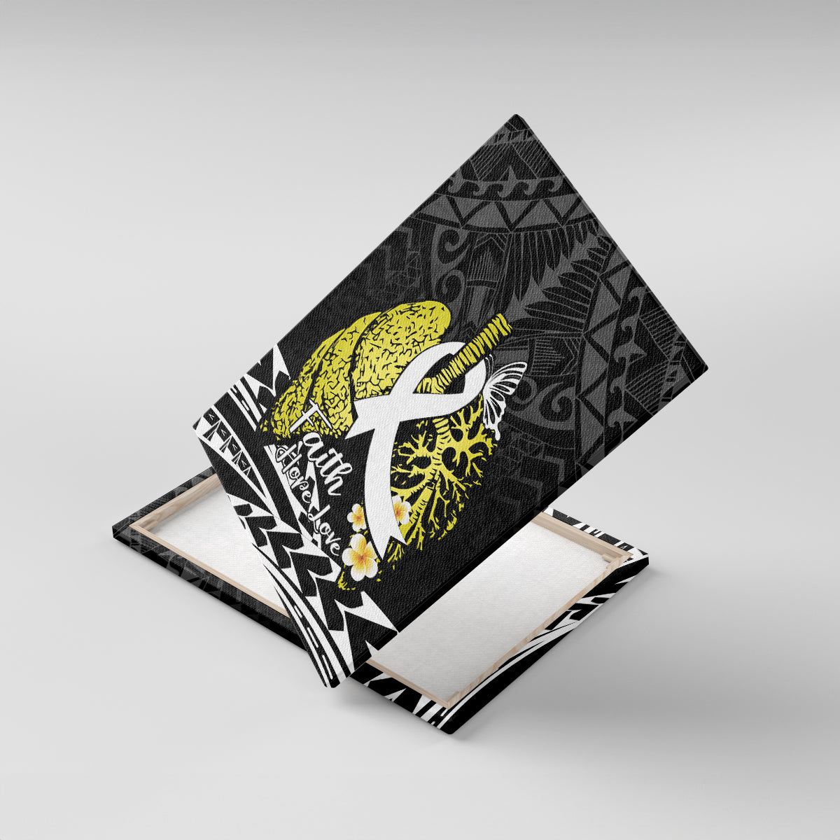 Polynesia World Lung Cancer Day Canvas Wall Art Faith Hope Love
