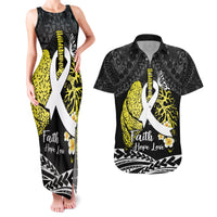 Personalised Polynesia World Lung Cancer Day Couples Matching Tank Maxi Dress and Hawaiian Shirt Faith Hope Love