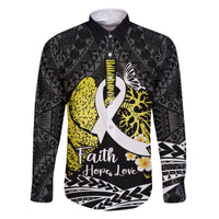 Personalised Polynesia World Lung Cancer Day Family Matching Tank Maxi Dress and Hawaiian Shirt Faith Hope Love