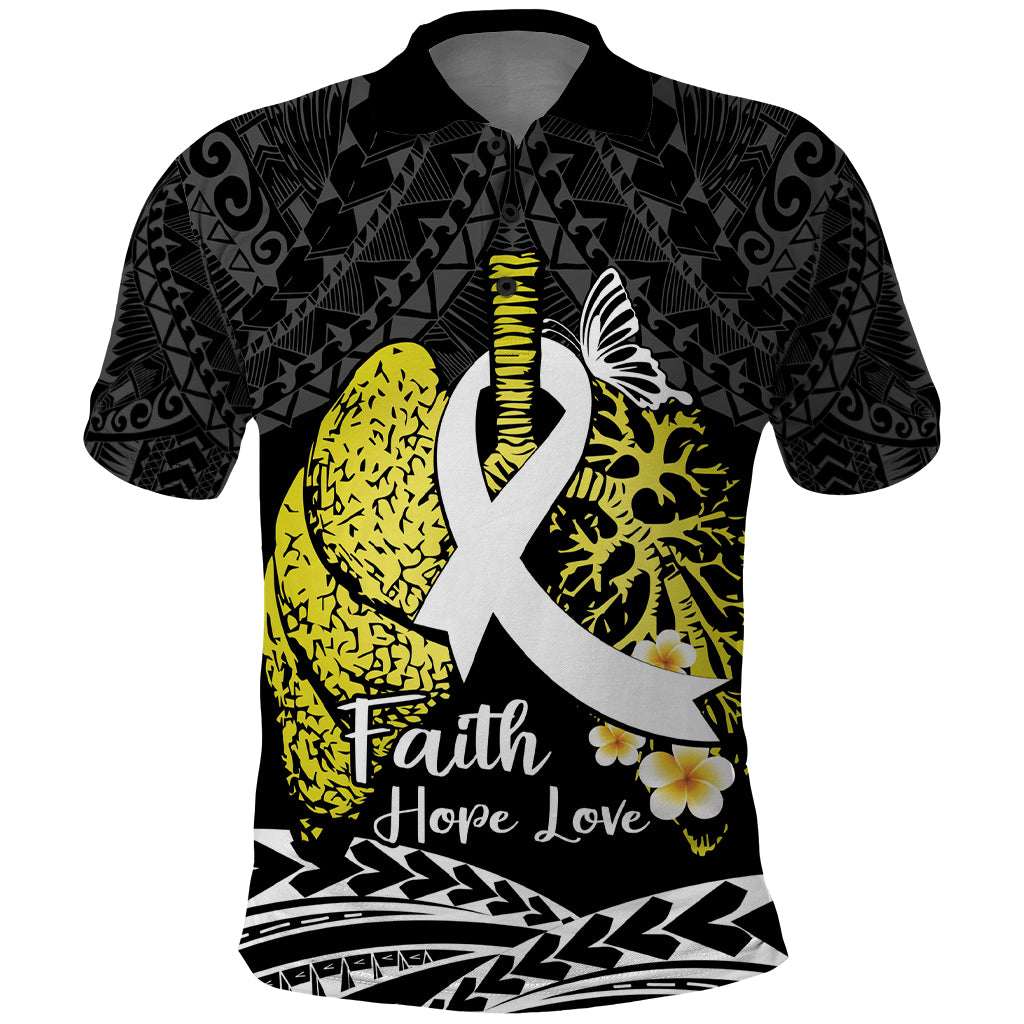 Personalised Polynesia World Lung Cancer Day Polo Shirt Faith Hope Love