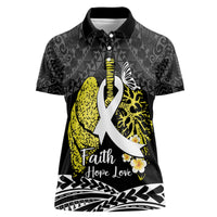 Personalised Polynesia World Lung Cancer Day Women Polo Shirt Faith Hope Love