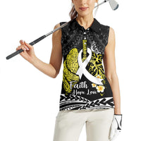Personalised Polynesia World Lung Cancer Day Women Sleeveless Polo Shirt Faith Hope Love