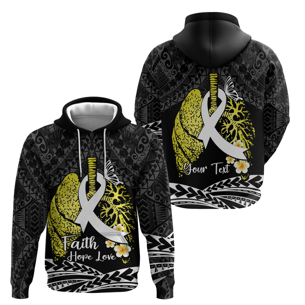 Personalised Polynesia World Lung Cancer Day Zip Hoodie Faith Hope Love