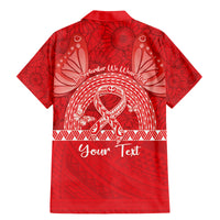 Personalised In September We Wear Red Family Matching Mermaid Dress and Hawaiian Shirt Polynesia Blood Cancer Awareness