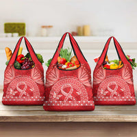 Personalised In September We Wear Red Grocery Bag Polynesia Blood Cancer Awareness