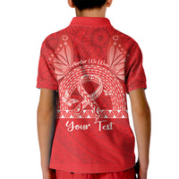 Personalised In September We Wear Red Kid Polo Shirt Polynesia Blood Cancer Awareness