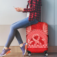 Personalised In September We Wear Red Luggage Cover Polynesia Blood Cancer Awareness