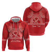 Personalised In September We Wear Red Zip Hoodie Polynesia Blood Cancer Awareness