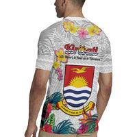 Kiribati Independence Day Rugby Jersey Frigatebird Mix Tropical Flowers - White Style
