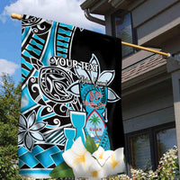 Personalised Guam Liberation Day Garden Flag 80th Anniversary Chamorro Latte Stone With Guasali Flowers LT14 - Polynesian Pride