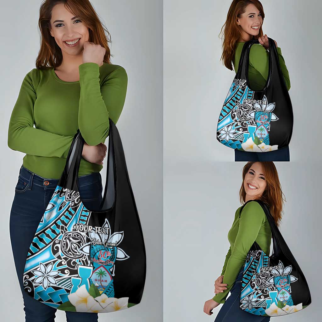 Personalised Guam Liberation Day Grocery Bag Chamorro Latte Stone With Guasali Flowers