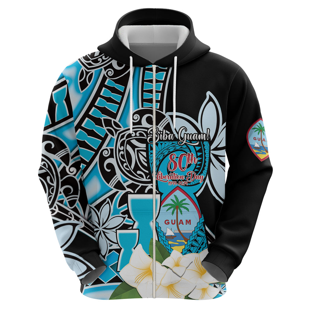 Personalised Guam Liberation Day Hoodie Chamorro Latte Stone With Guasali Flowers