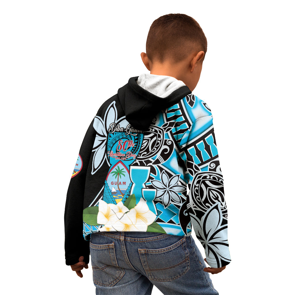 Personalised Guam Liberation Day Kid Hoodie Chamorro Latte Stone With Guasali Flowers
