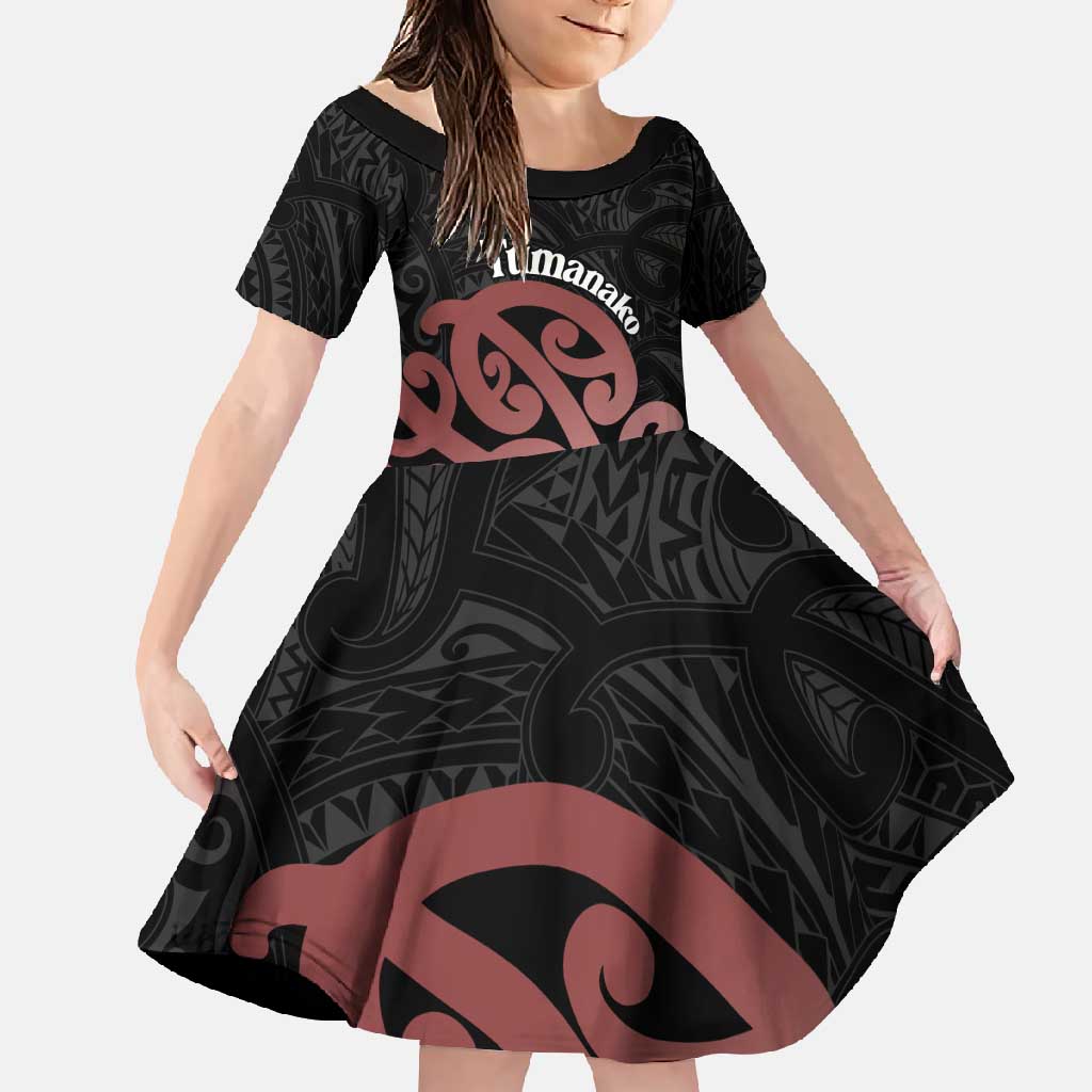 New Zealand Mangopare Tamanako Family Matching Short Sleeve Bodycon Dress and Hawaiian Shirt Aotearoa Maori