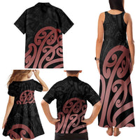 New Zealand Mangopare Tamanako Family Matching Tank Maxi Dress and Hawaiian Shirt Aotearoa Maori