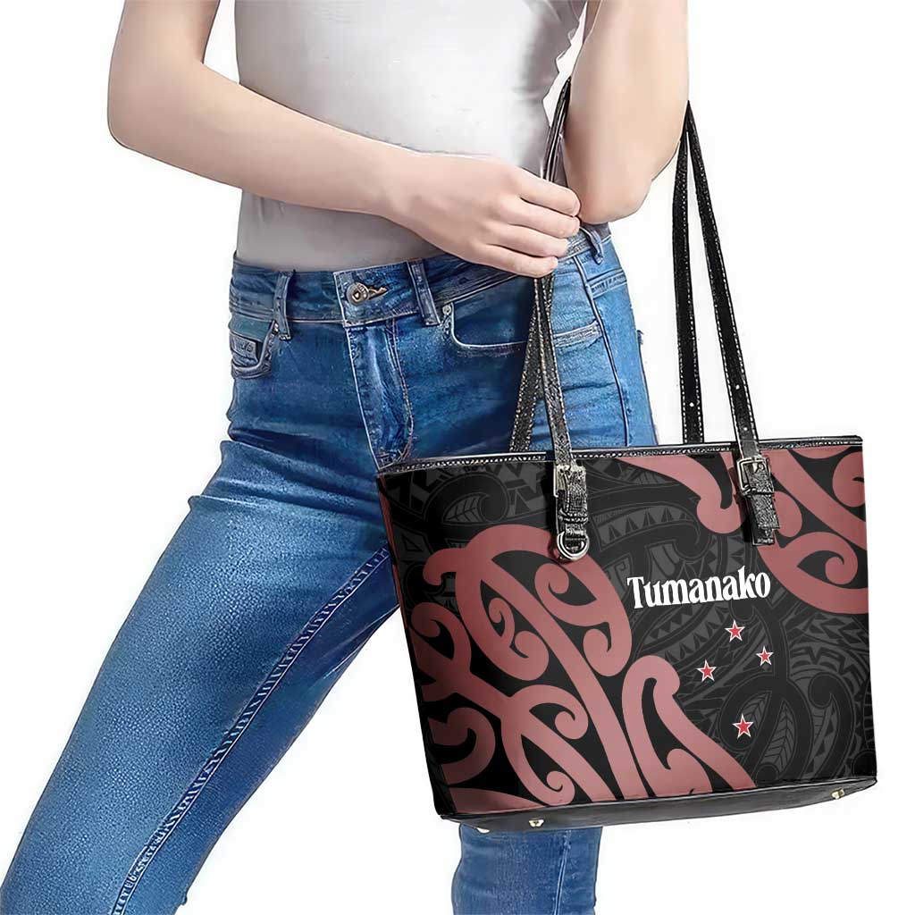 New Zealand Mangopare Tamanako Leather Tote Bag Aotearoa Maori