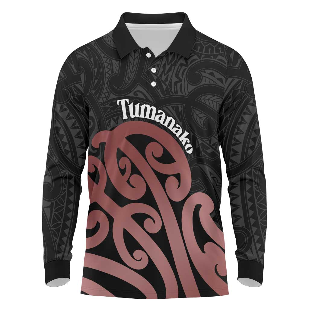 New Zealand Mangopare Tamanako Long Sleeve Polo Shirt Aotearoa Maori
