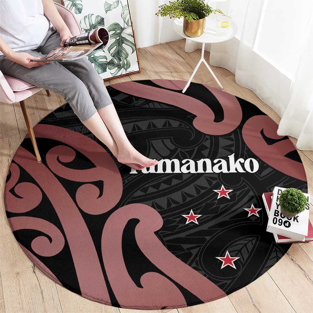 New Zealand Mangopare Tamanako Round Carpet Aotearoa Maori
