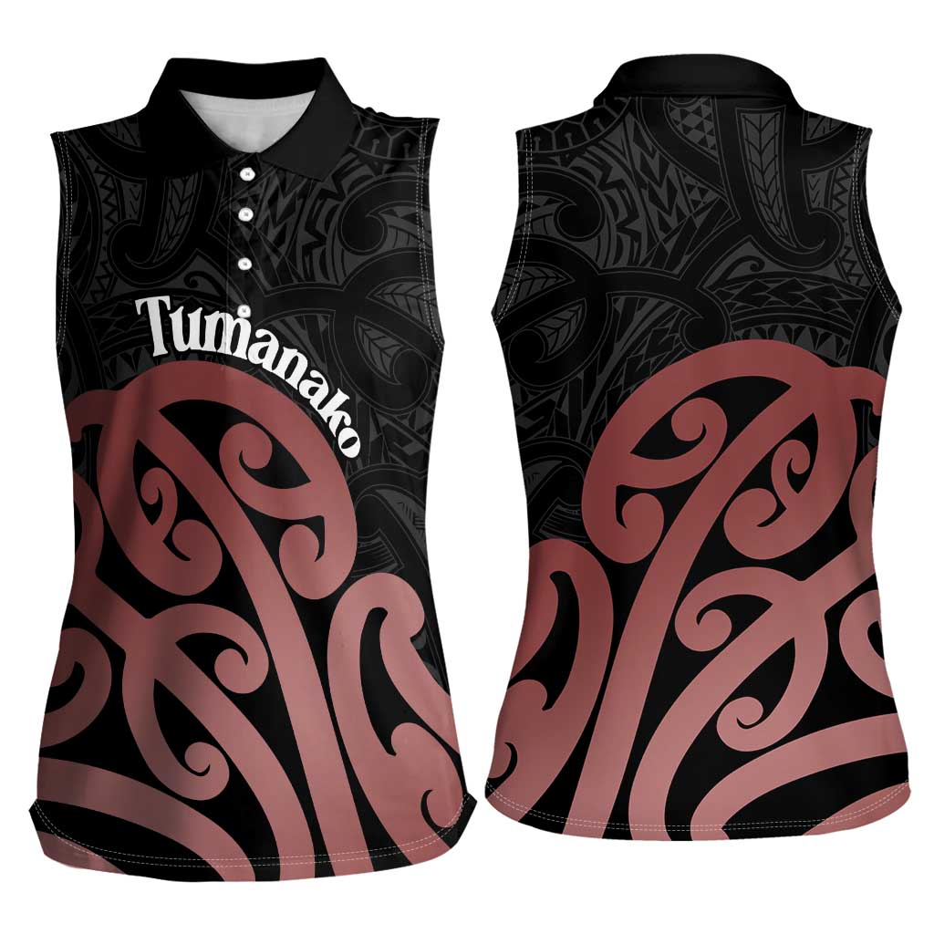 New Zealand Mangopare Tamanako Women Sleeveless Polo Shirt Aotearoa Maori