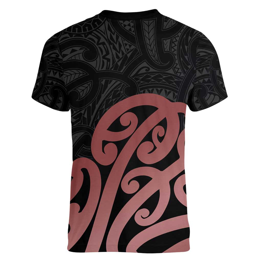 New Zealand Mangopare Tamanako Women V-Neck T-Shirt Aotearoa Maori