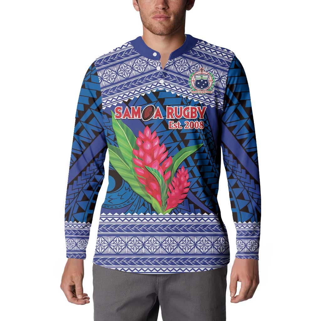 Custom Samoa Rugby Button Sweatshirt 2024 Go Champions Samoan Gingers