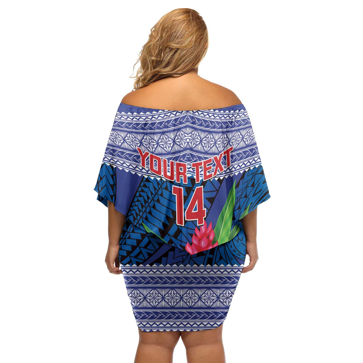 Custom Samoa Rugby Off Shoulder Short Dress 2024 Go Champions Samoan Gingers