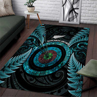 New Zealand Archery Area Rug Aotearoa Silver Fern Maori - Polynesian Pride