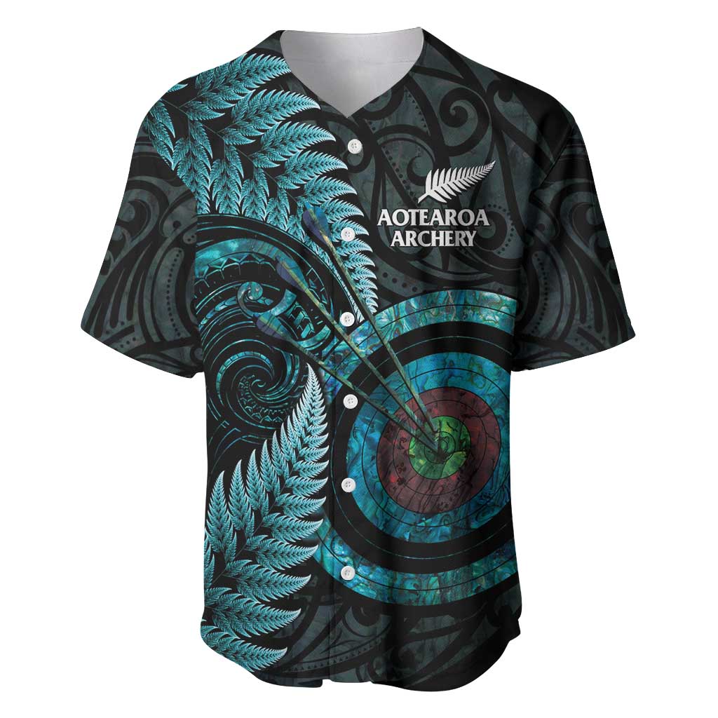 New Zealand Archery Baseball Jersey Aotearoa Silver Fern Maori - Polynesian Pride
